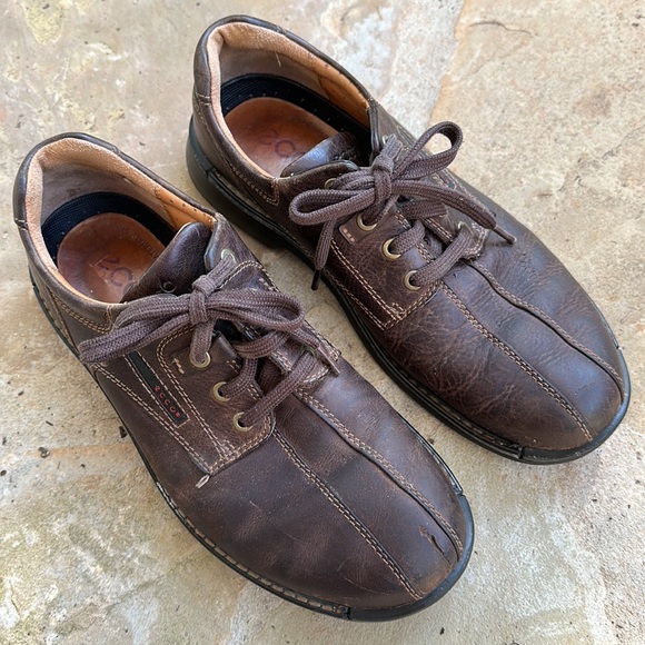 ECCO Light - Dark Brown Leather Lace Up Casual Shoe Men’s Size 42 (US 8/8.5) - Picture 2 of 12